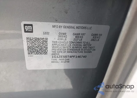 2023 Chevrolet Malibu Fwd 2Lt from USA, damaged, VIN 1G1ZE5ST4PF146740